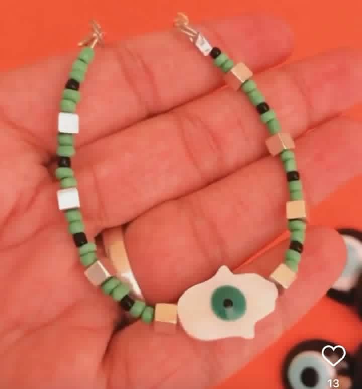 Hamsa Green Bracelet