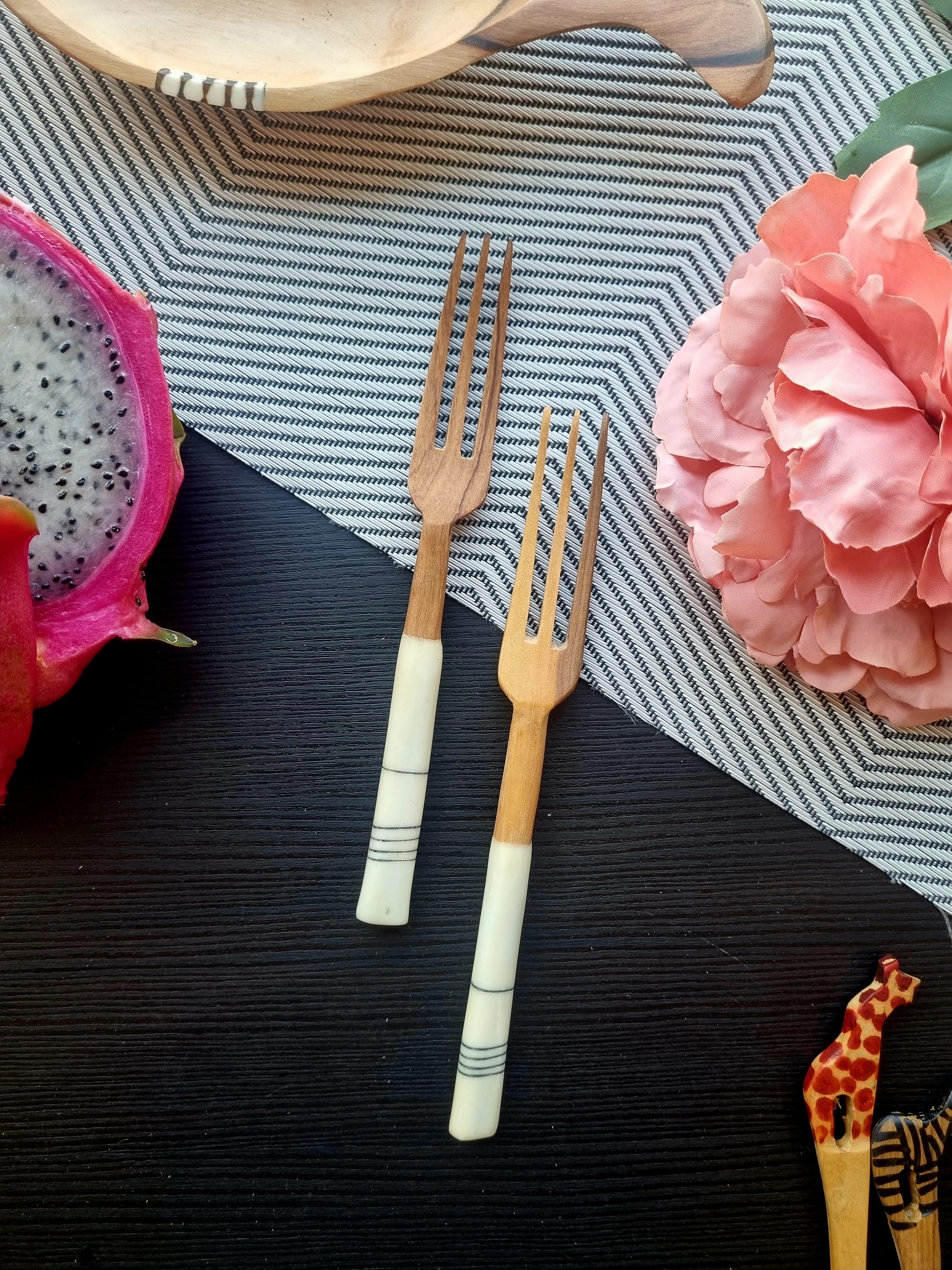 African Stone Carved Fork