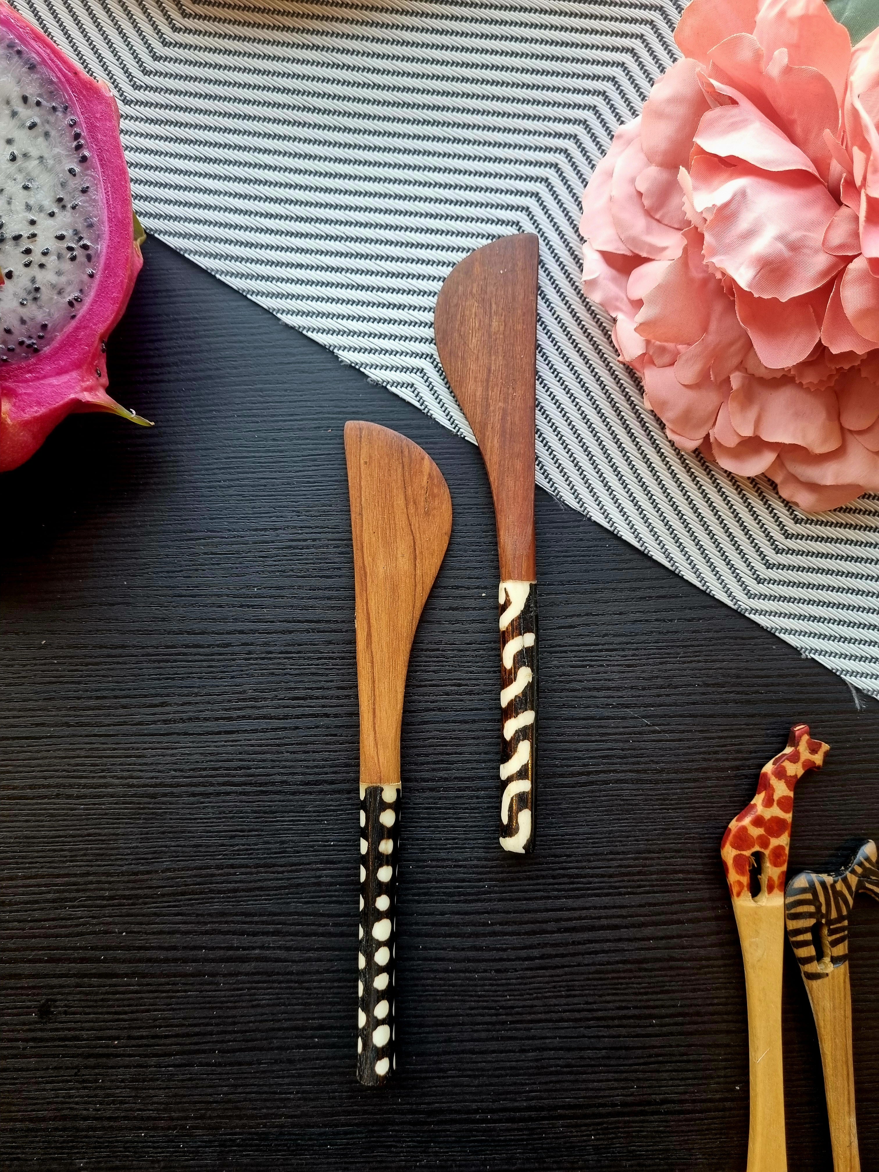African Stone Carved Butter Knife