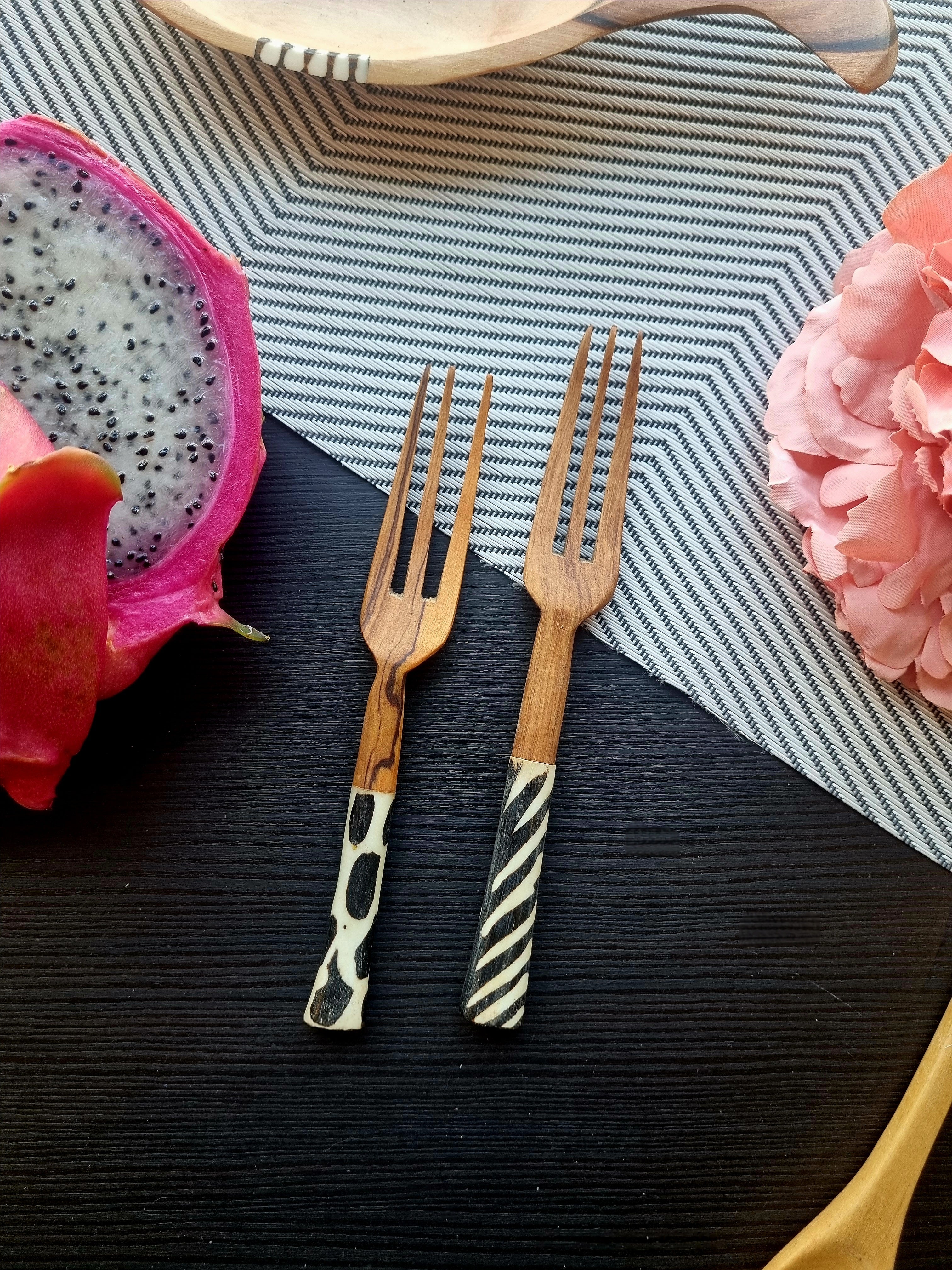 African Stone Carved Fork